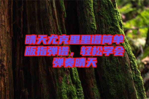 晴天尤克里里譜簡單版指彈譜，輕松學(xué)會彈奏晴天