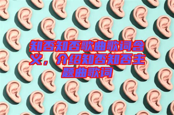 知否知否歌曲歌詞含義，介紹知否知否主題曲歌詞
