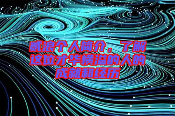 貳浪個人簡介，了解這位才華橫溢的人的成就和經歷