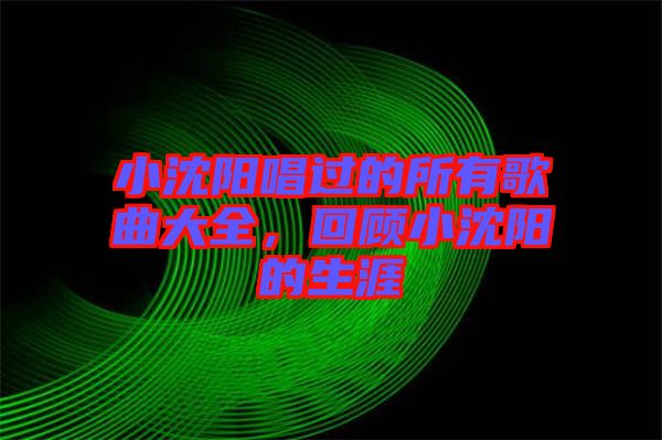 小沈陽唱過的所有歌曲大全，回顧小沈陽的生涯