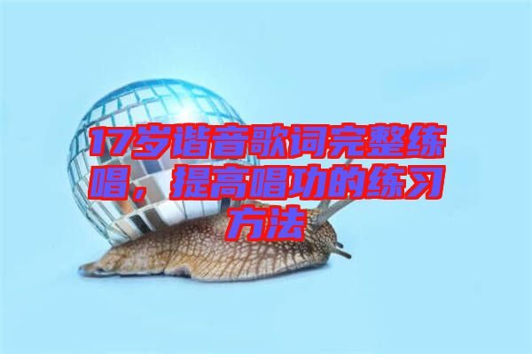 17歲諧音歌詞完整練唱，提高唱功的練習方法