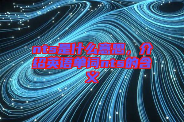 nts是什么意思，介紹英語單詞nts的含義