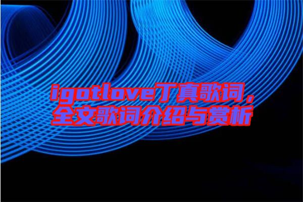 igotlove丁真歌詞，全文歌詞介紹與賞析