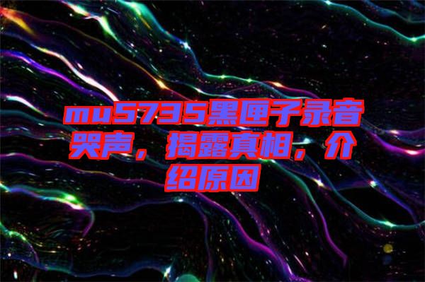 mu5735黑匣子錄音哭聲，揭露真相，介紹原因
