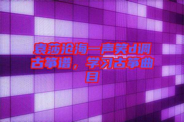 袁莎滄海一聲笑d調古箏譜，學習古箏曲目