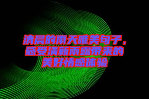 清晨的雨天唯美句子，感受清新雨露帶來(lái)的美好情感體驗(yàn)