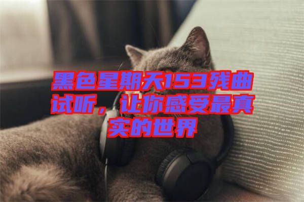 黑色星期天153殘曲試聽，讓你感受最真實的世界