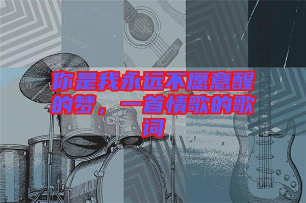你是我永遠不愿意醒的夢，一首情歌的歌詞