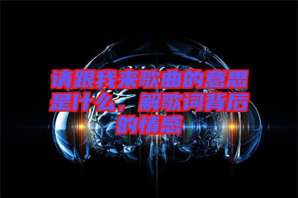 請跟我來歌曲的意思是什么，解歌詞背后的情感