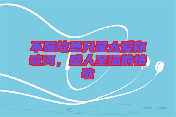 不是故意只是太愛你歌詞，感人至深的情歌