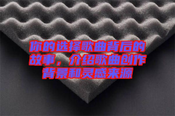 你的選擇歌曲背后的故事，介紹歌曲創(chuàng)作背景和靈感來源