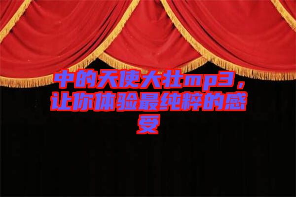 中的天使大壯mp3，讓你體驗(yàn)最純粹的感受