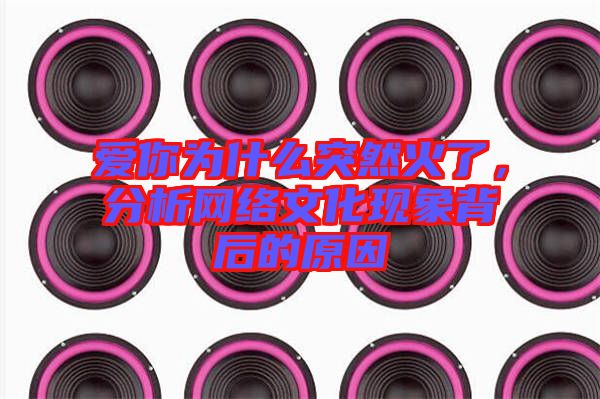 愛你為什么突然火了，分析網絡文化現象背后的原因