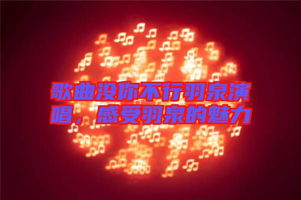 歌曲沒你不行羽泉演唱，感受羽泉的魅力