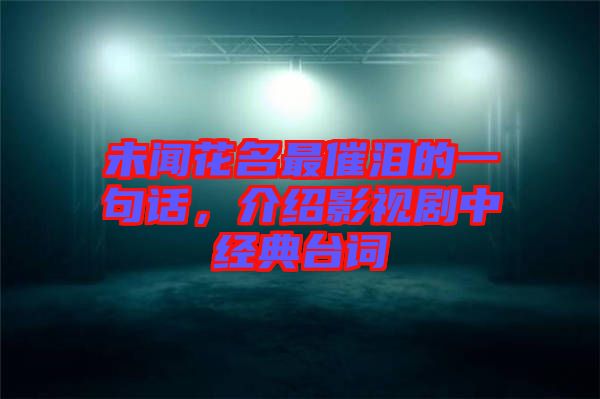 未聞花名最催淚的一句話，介紹影視劇中經典臺詞