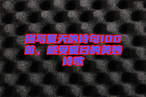 描寫夏天的詩句100首，感受夏日的美妙詩歌