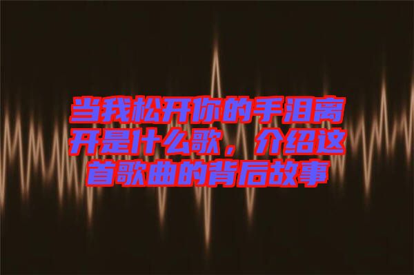當(dāng)我松開你的手淚離開是什么歌，介紹這首歌曲的背后故事