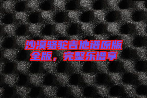 沙漠駱駝吉他譜原版全版，完整樂譜享