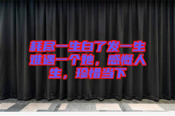 耗盡一生白了發(fā)一生難遇一個(gè)她，感慨人生，珍惜當(dāng)下