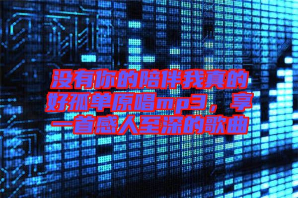 沒有你的陪伴我真的好孤單原唱mp3，享一首感人至深的歌曲
