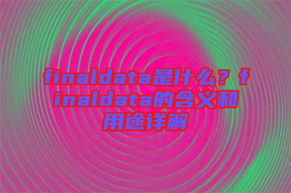 finaldata是什么？finaldata的含義和用途詳解