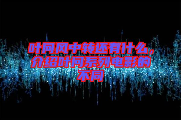 葉問風中轉(zhuǎn)還有什么，介紹葉問系列電影的不同