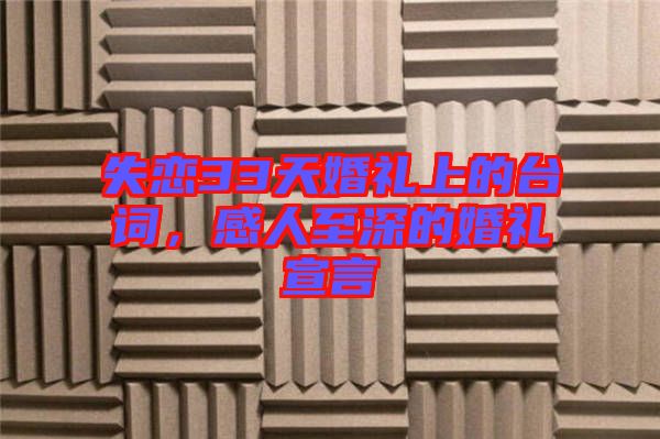 失戀33天婚禮上的臺詞，感人至深的婚禮宣言