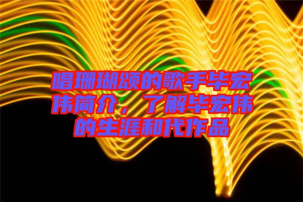 唱珊瑚頌的歌手畢宏偉簡介，了解畢宏偉的生涯和代作品