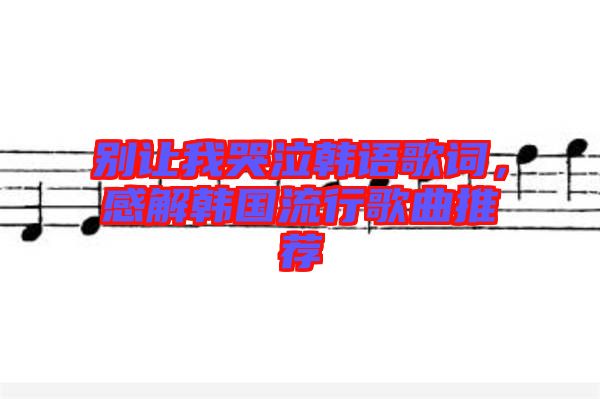 別讓我哭泣韓語歌詞，感解韓國流行歌曲推薦
