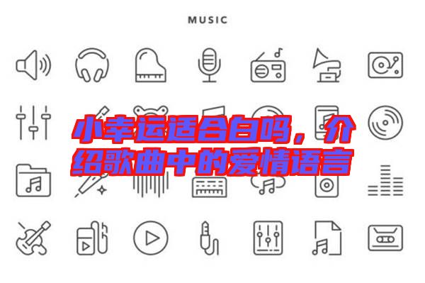 小幸運適合白嗎，介紹歌曲中的愛情語言