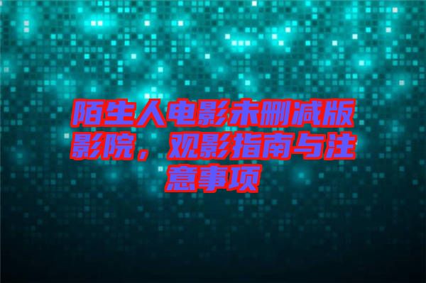 陌生人電影未刪減版影院，觀影指南與注意事項