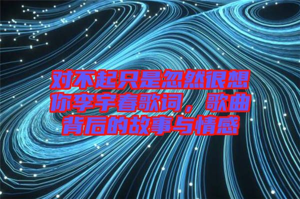 對不起只是忽然很想你李宇春歌詞，歌曲背后的故事與情感