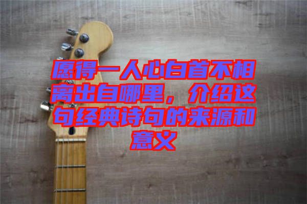 愿得一人心白首不相離出自哪里，介紹這句經典詩句的來源和意義