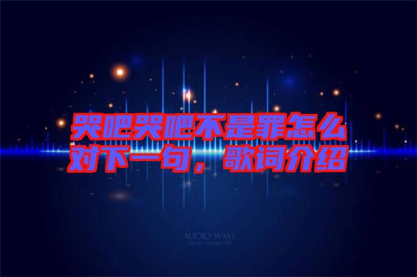 哭吧哭吧不是罪怎么對(duì)下一句，歌詞介紹