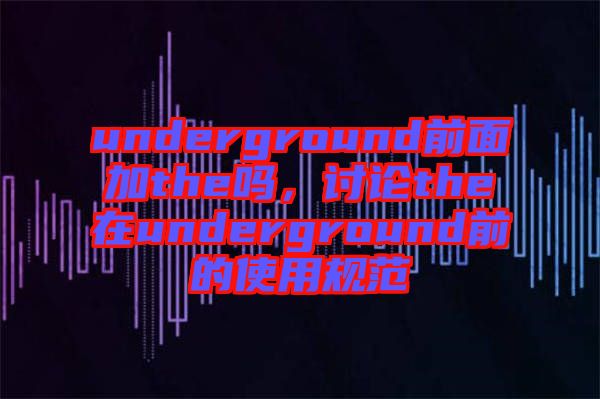 underground前面加the嗎，討論the在underground前的使用規范