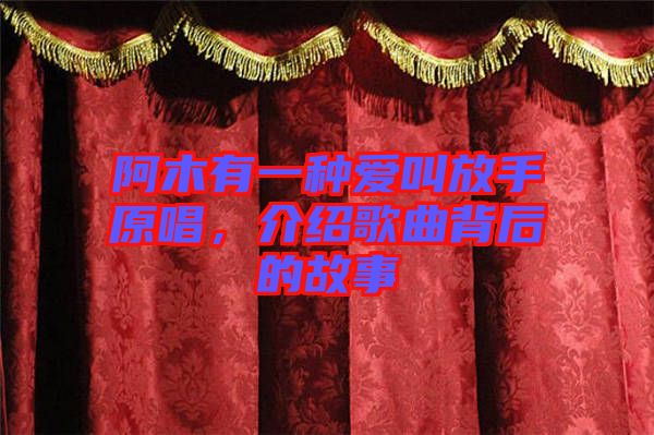 阿木有一種愛(ài)叫放手原唱，介紹歌曲背后的故事