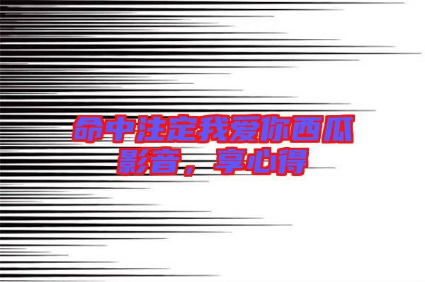 命中注定我愛你西瓜影音，享心得
