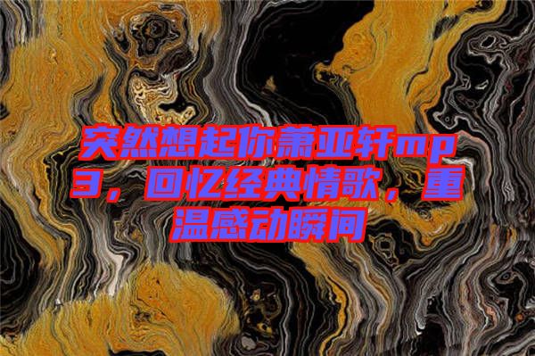 突然想起你蕭亞軒mp3，回憶經典情歌，重溫感動瞬間
