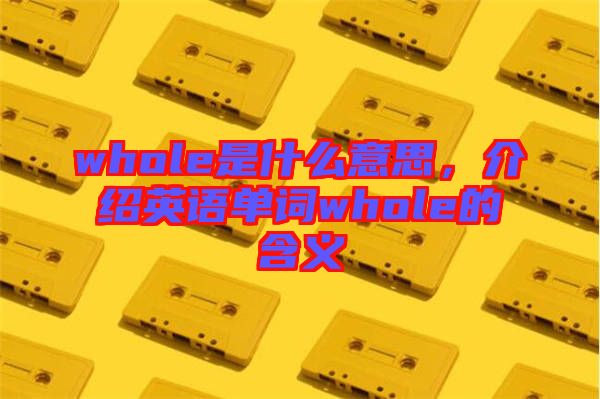 whole是什么意思，介紹英語單詞whole的含義