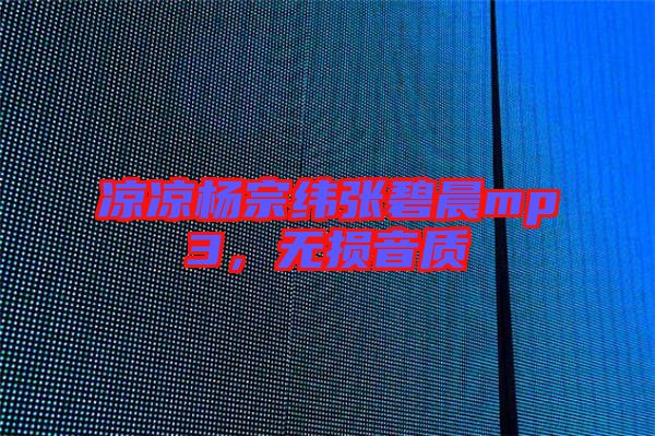 涼涼楊宗緯張碧晨mp3，無損音質