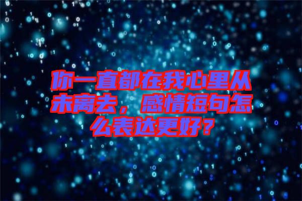 你一直都在我心里從未離去，感情短句怎么表達更好？