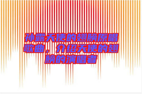孫露天使的翅膀原唱歌曲，介紹天使的翅膀的演唱者