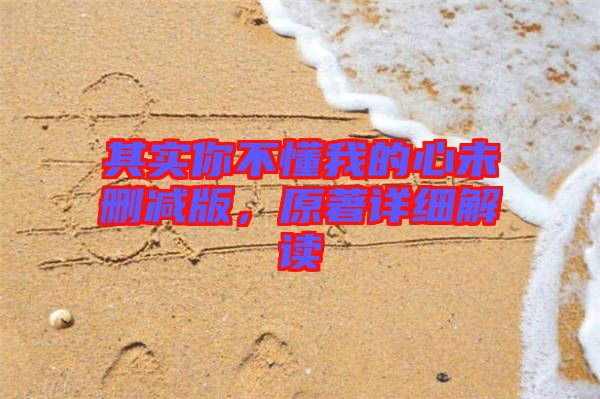 其實你不懂我的心未刪減版，原著詳細解讀