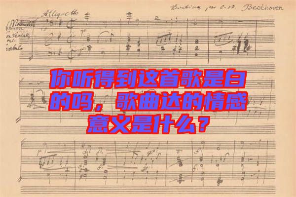 你聽得到這首歌是白的嗎，歌曲達的情感意義是什么？