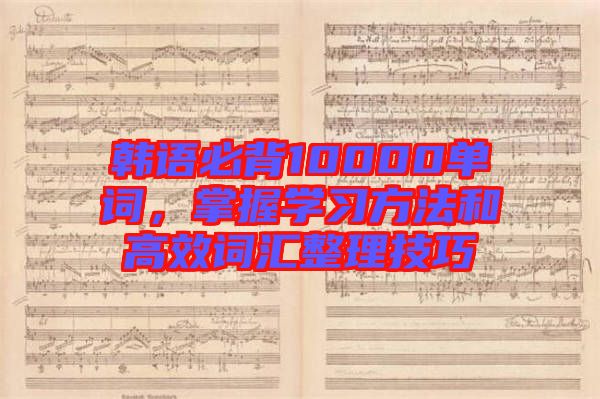 韓語必背10000單詞，掌握學習方法和高效詞匯整理技巧