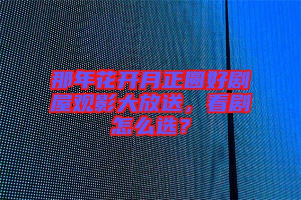 那年花開月正圓好劇屋觀影大放送，看劇怎么選？