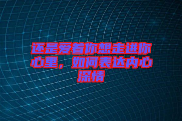 還是愛著你想走進你心里，如何表達內心深情